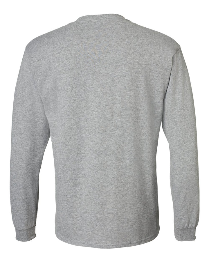Rear View of Sport Grey DryBlend® 50/50 Long Sleeve T-Shirt - 8400