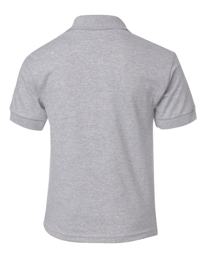 Rear View of Sport Grey DryBlend® Youth Jersey Polo - 8800B