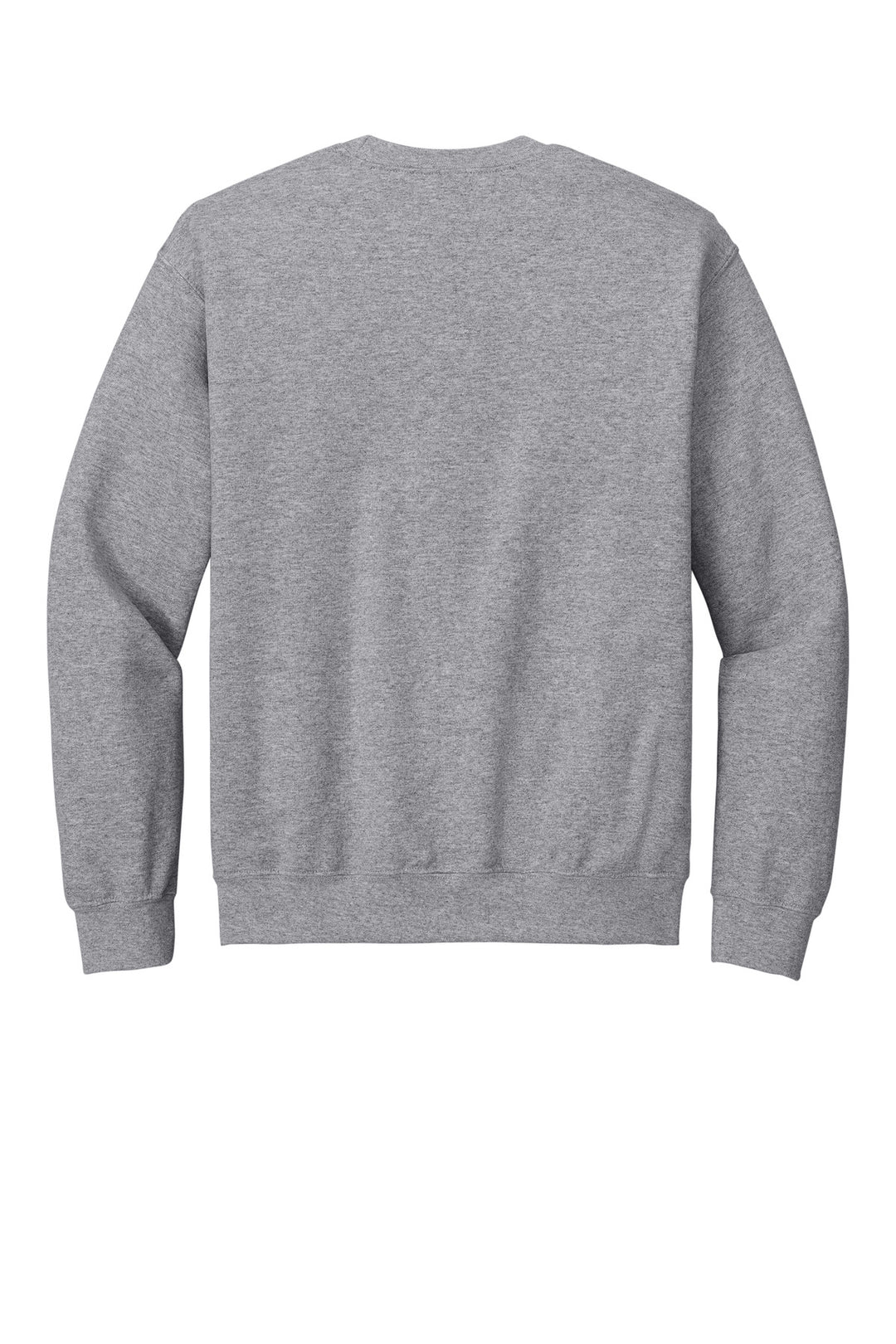 Rear View of Sport Grey Gildan Heavy Blend Crewneck Sweatshirt. 18000