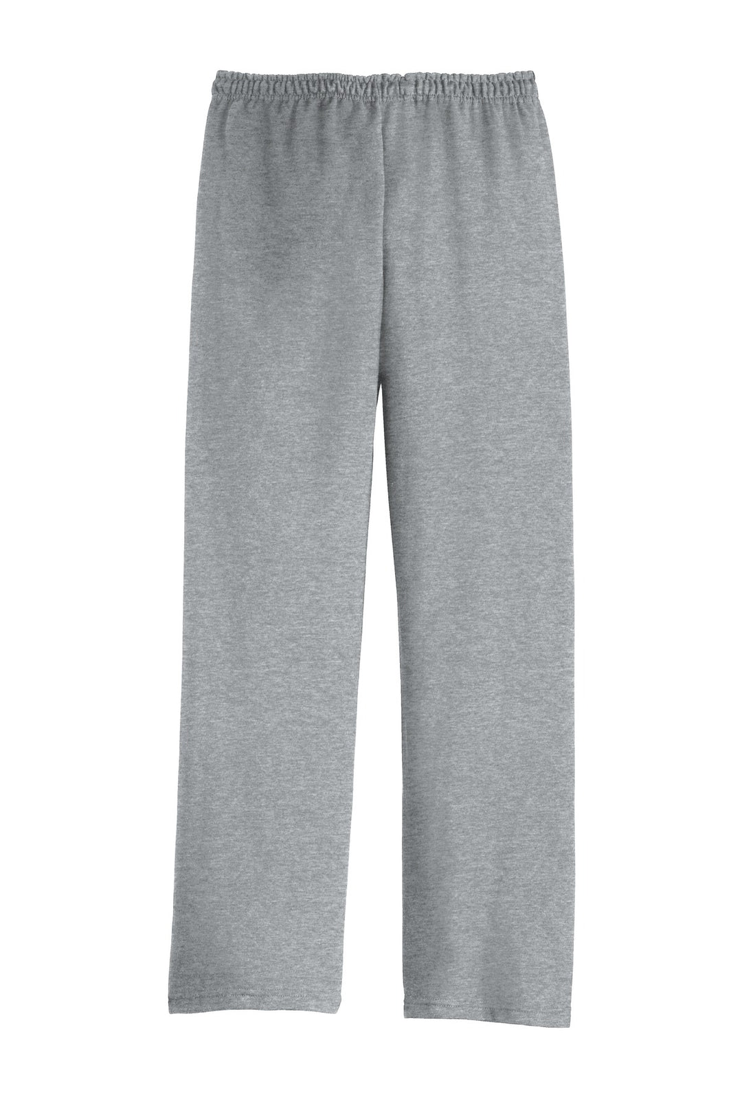 Rear View of Sport Grey Gildan Heavy Blend Open Bottom Sweatpant. 18400