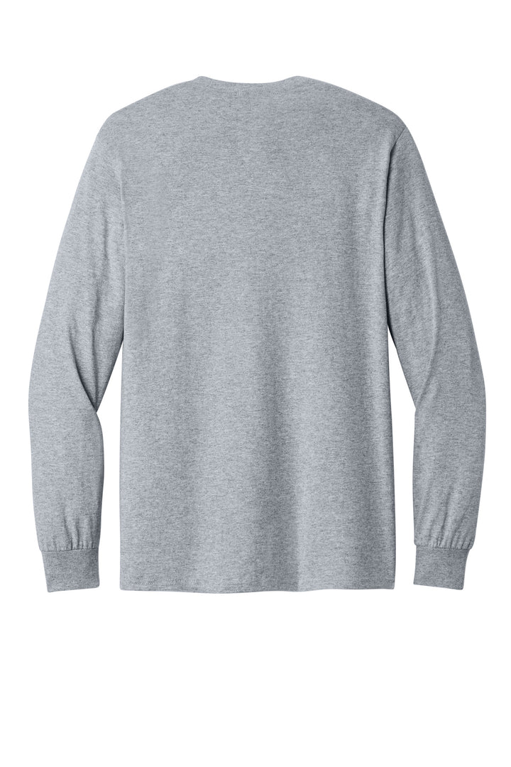 Rear View of Sport Grey Gildan - Heavy Cotton 100% Cotton Long Sleeve T-Shirt. 5400