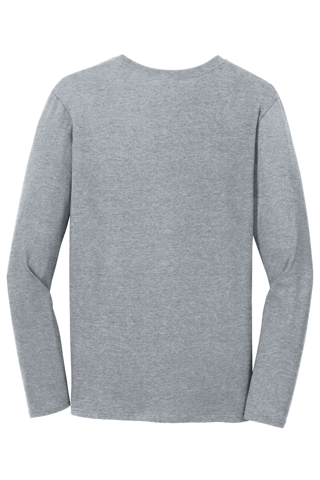 Rear View of Sport Grey Gildan Softstyle Long Sleeve T-Shirt. 64400