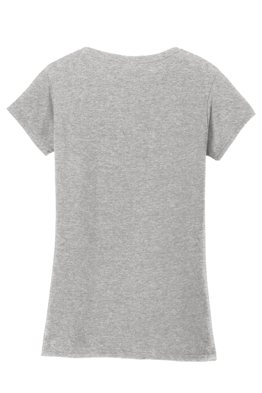 Rear View of Sport Grey Gildan Softstyle Women's Fit V-Neck T-Shirt. 64V00L