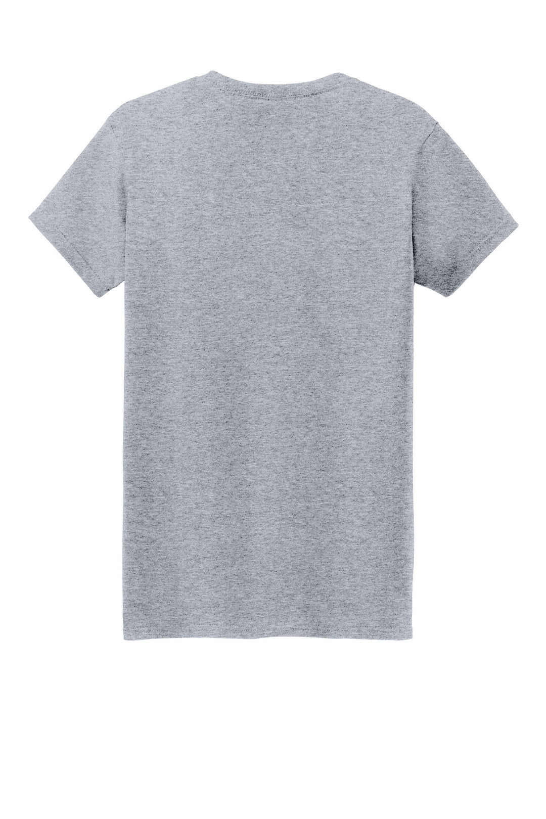 Rear View of Sport Grey Gildan Women's Heavy Cotton 100% Cotton T-Shirt. 5000L