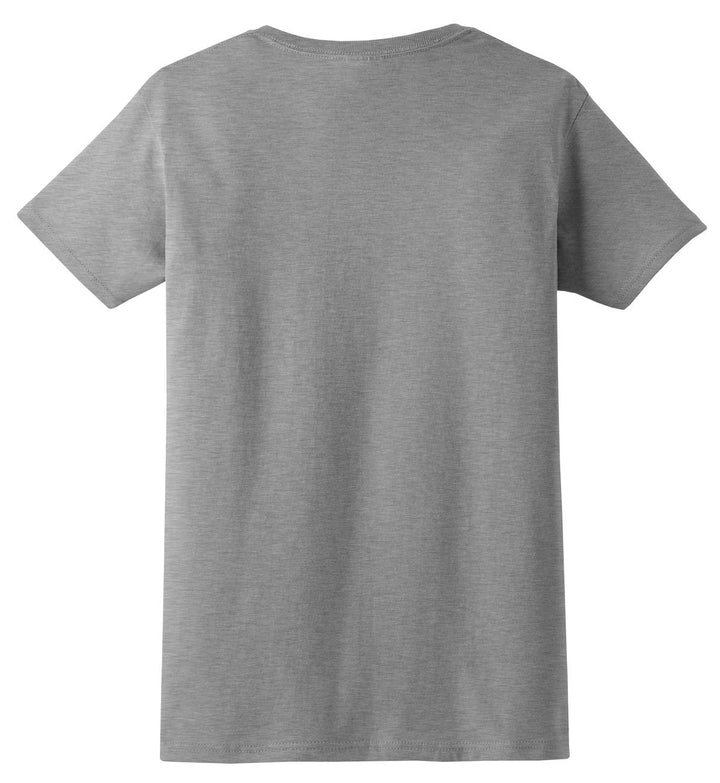 Rear View of Sport Grey Gildan Women's Ultra Cotton 100% US Cotton T-Shirt. 2000L