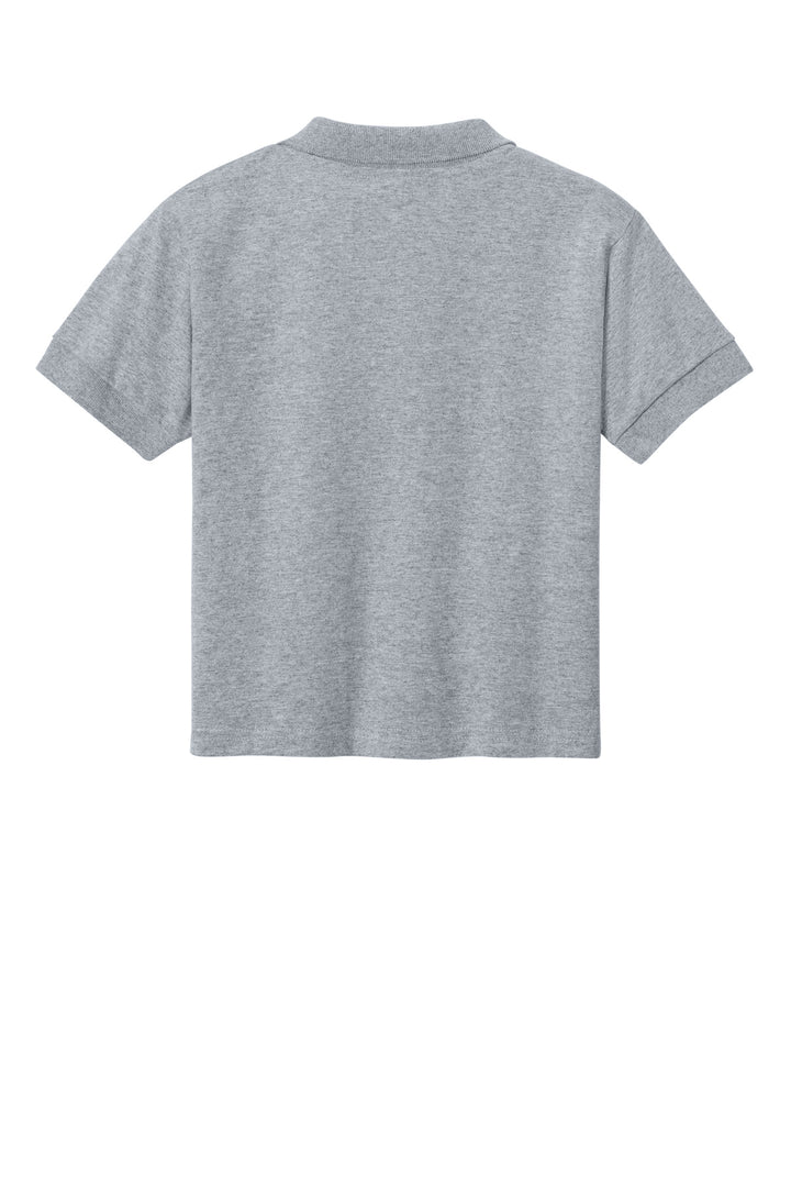 Rear View of Sport Grey Gildan Youth DryBlend 6-Ounce Jersey Knit Sport Shirt. 8800B