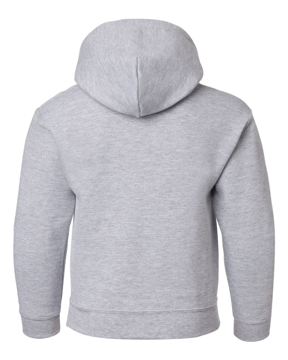 Rear View of Sport Grey Heavy Blend™ Youth Hooded Sweatshirt - 18500B