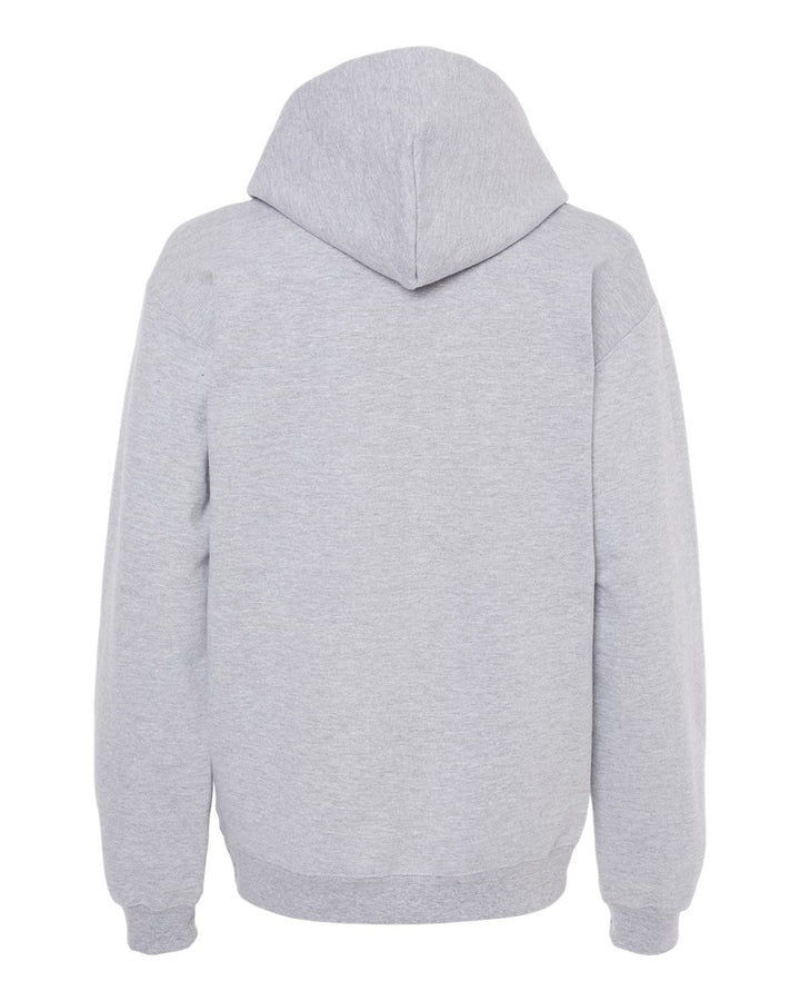 Rear View of Sport Grey Softstyle® Midweight Hooded Sweatshirt - SF500