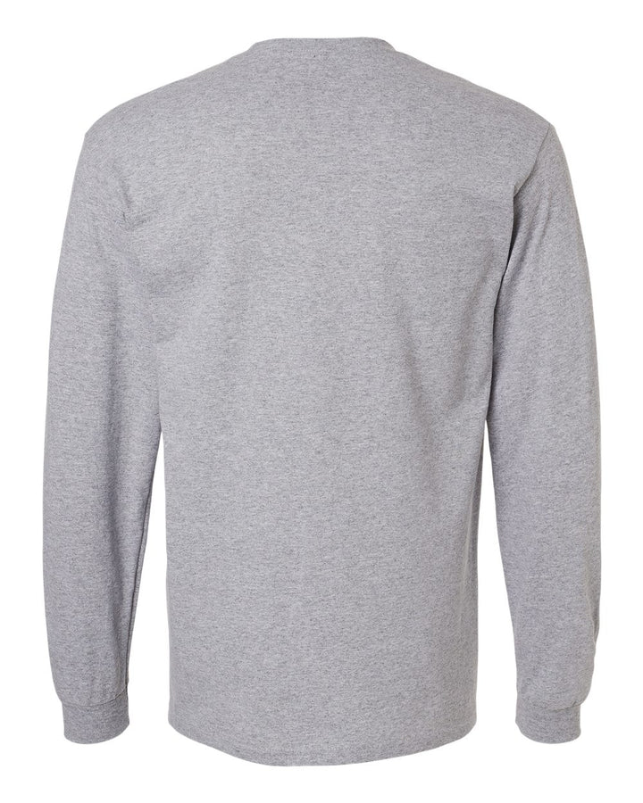 Rear View of Sport Grey Ultra Cotton® Long Sleeve T-Shirt - 2400