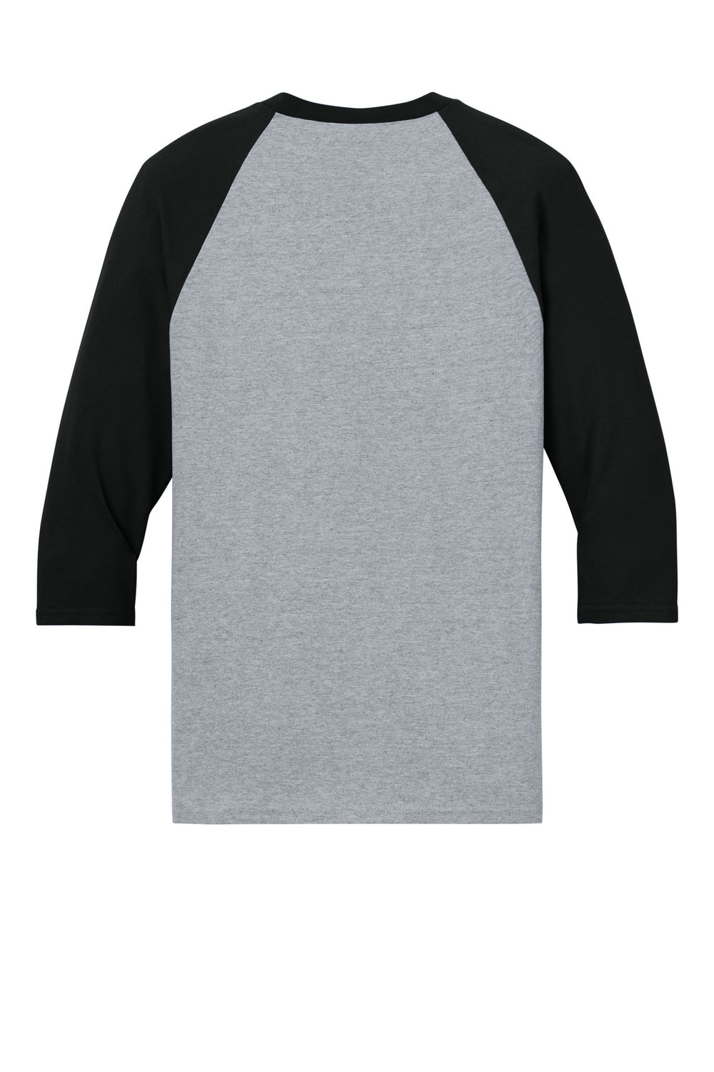 Rear View of Sport Grey/Blk Gildan Heavy Cotton 3/4-Sleeve Raglan T-Shirt. 5700