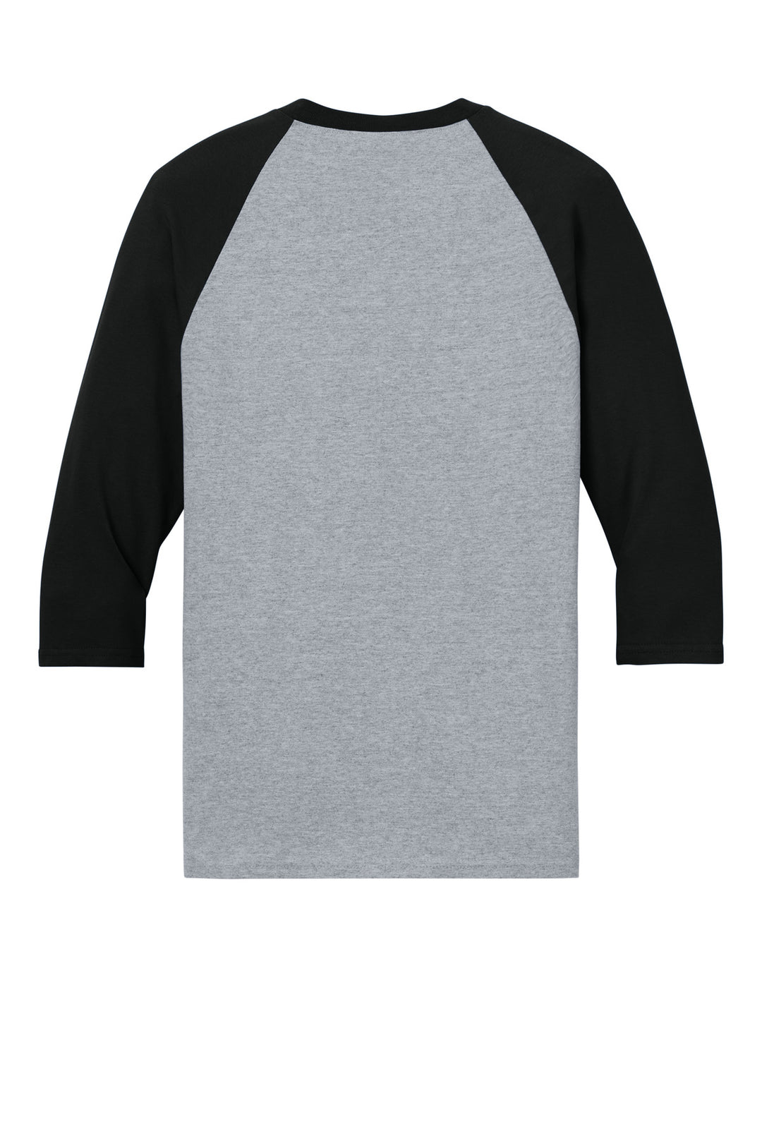 Rear View of Sport Grey/Blk Gildan Heavy Cotton 3/4-Sleeve Raglan T-Shirt. 5700