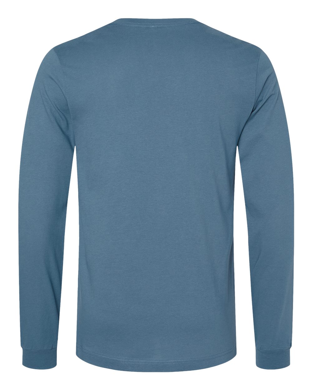 Rear View of Steel Blue Jersey Long Sleeve Tee - 3501