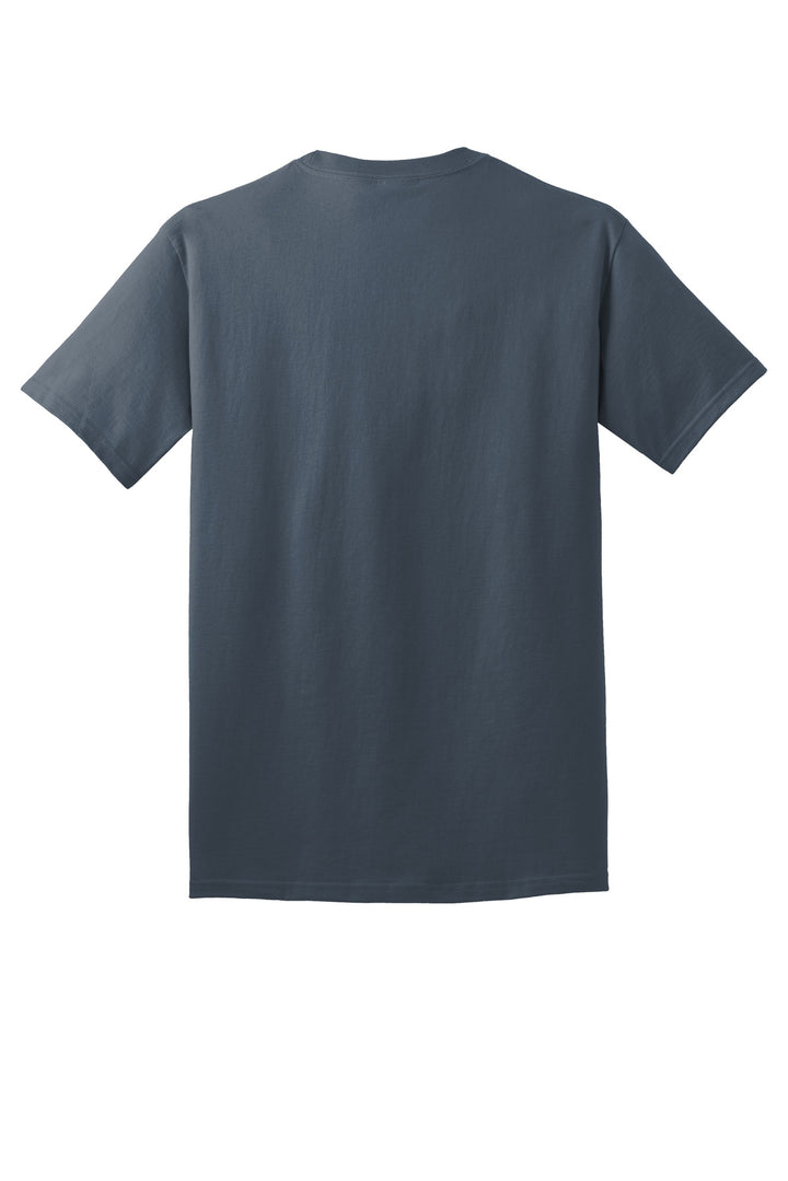 Rear View of Steel Blue Port & Company - Core Cotton Tee. PC54