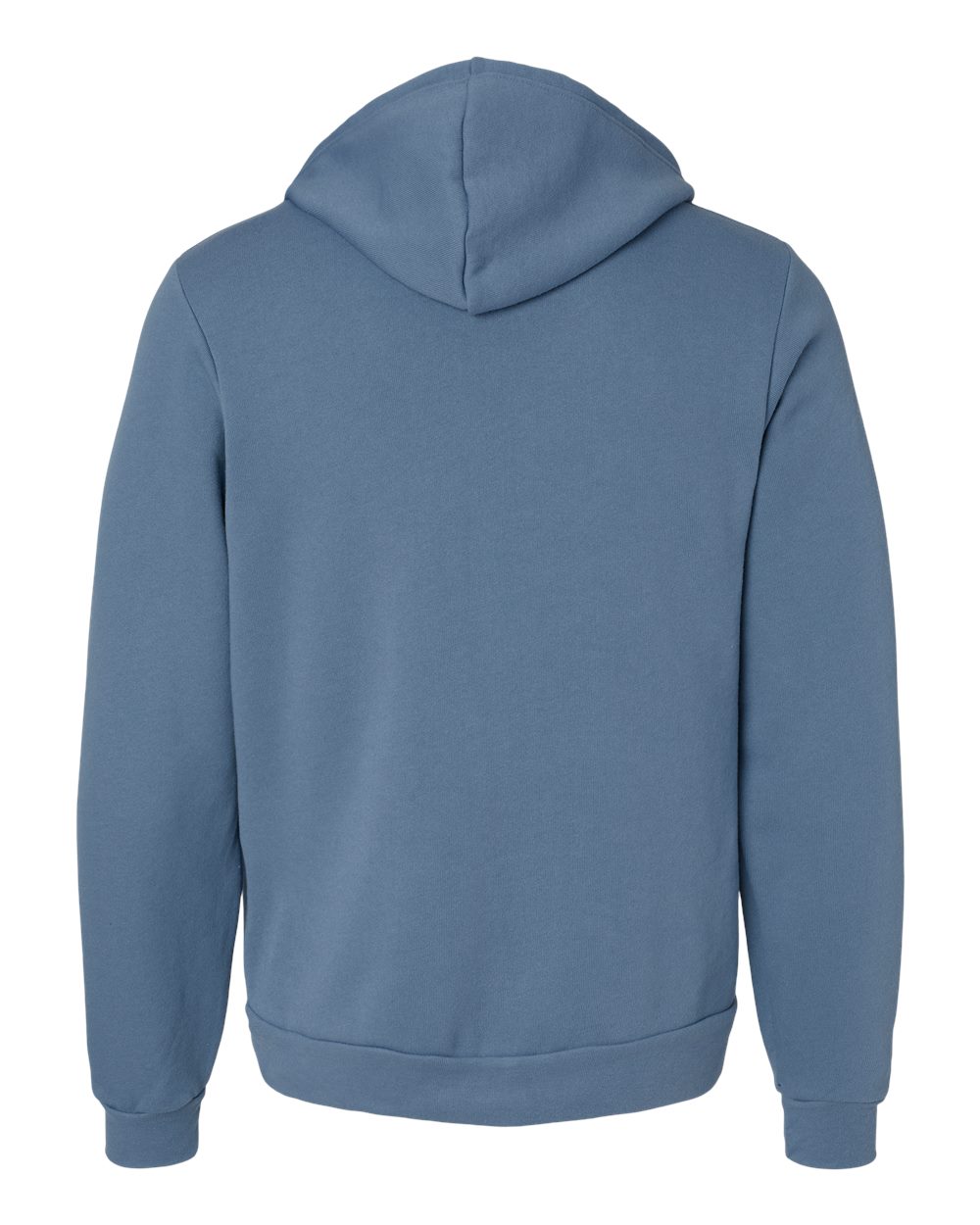 Rear View of Steel Blue Sponge Fleece Full-Zip Hoodie - 3739