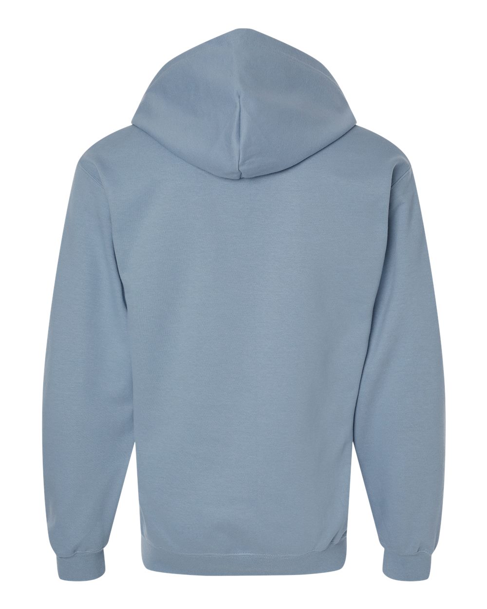 Rear View of Stone Blue Softstyle® Full-Zip Hooded Sweatshirt - SF600