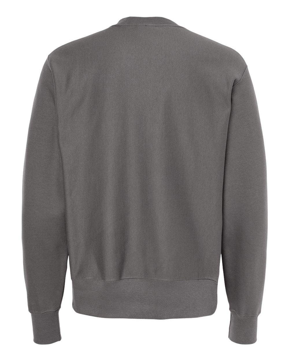 Rear View of Stone Grey Reverse Weave® Crewneck Sweatshirt - S149