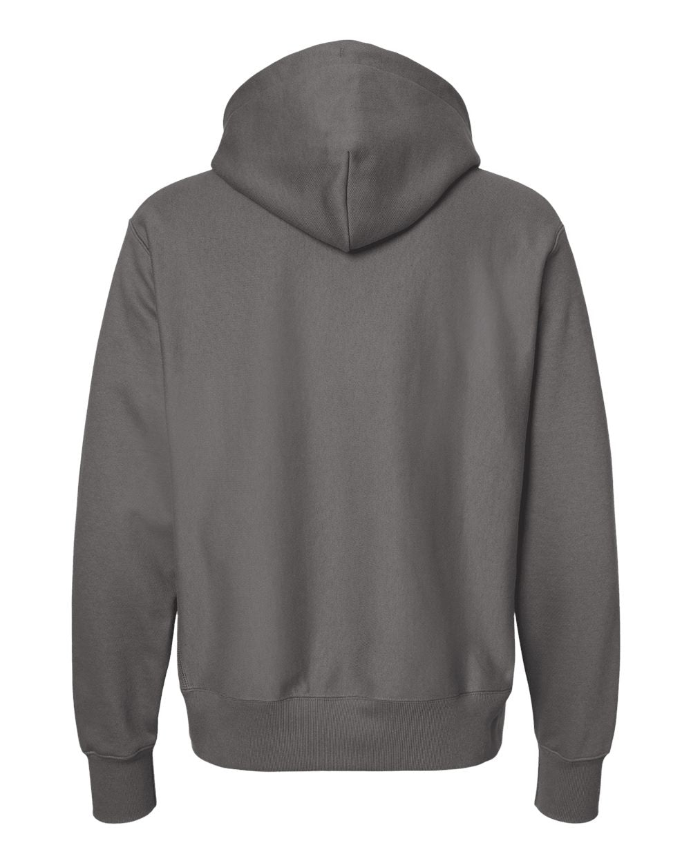 Rear View of Stone Grey Reverse Weave® Hooded Sweatshirt - S101