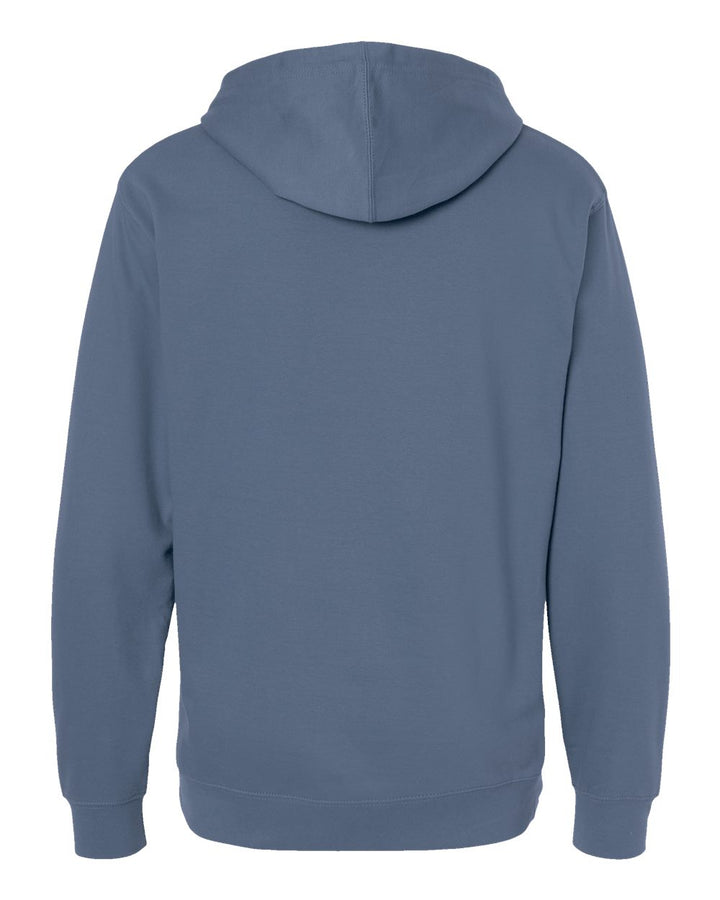 Rear View of Storm Blue Midweight Hooded Sweatshirt - SS4500