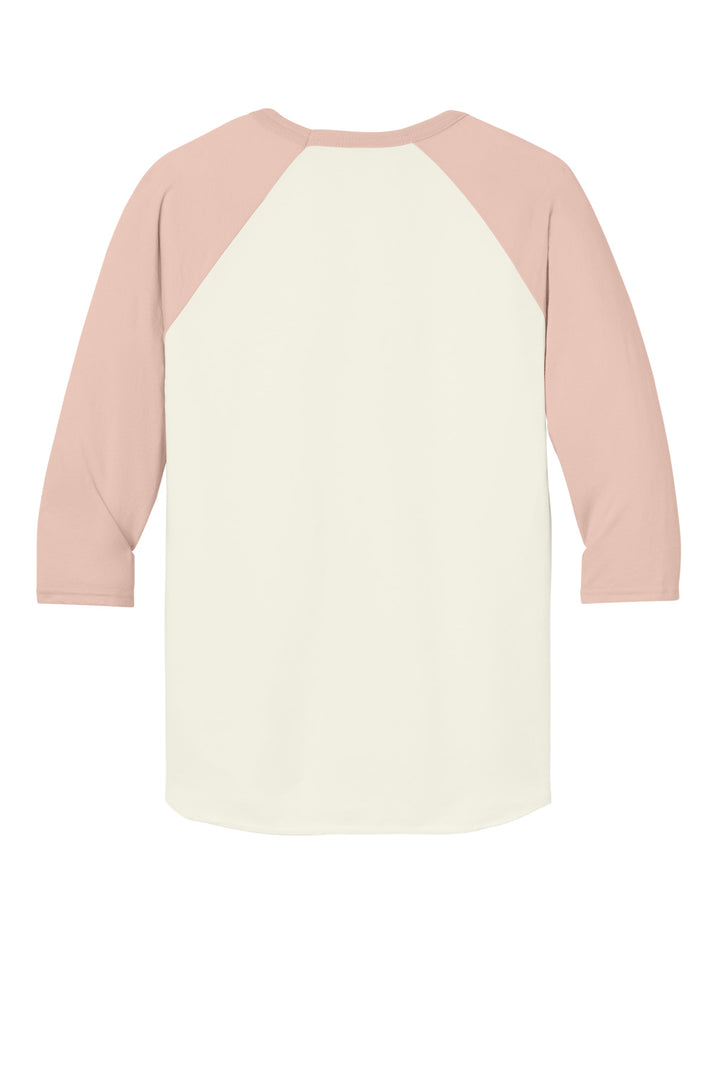 Rear View of SwCrH/BlsP Jerzees Unisex Premium Blend Combed Ring Spun 3/4-Sleeve Raglan 560R