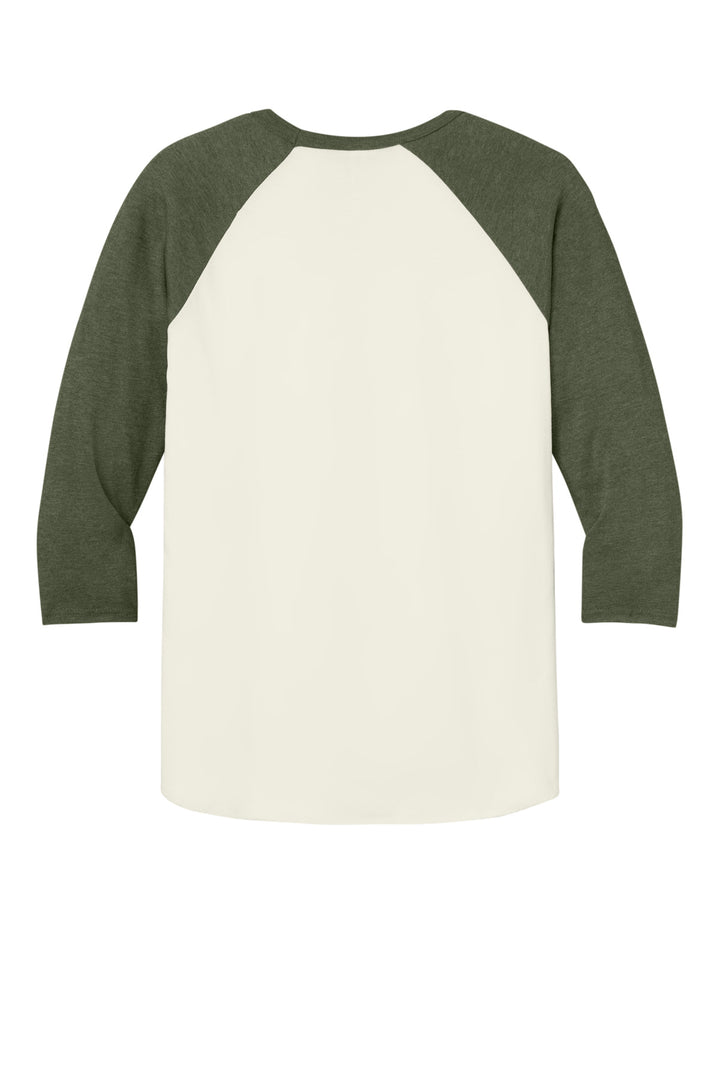 Rear View of SwCrH/MlGH Jerzees Unisex Premium Blend Combed Ring Spun 3/4-Sleeve Raglan 560R