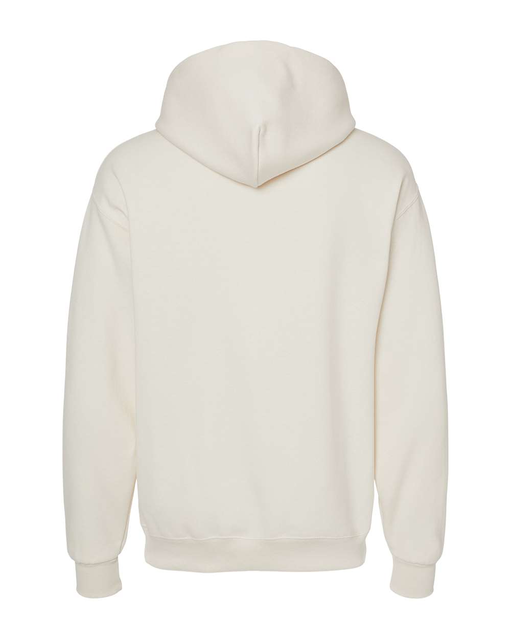 Rear View of Sweet Cream Heather NuBlend® Hooded Sweatshirt - 996MR