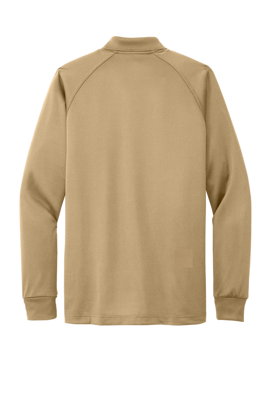 Rear View of Tan CornerStone - Select Long Sleeve Snag-Proof Tactical Polo. CS410LS