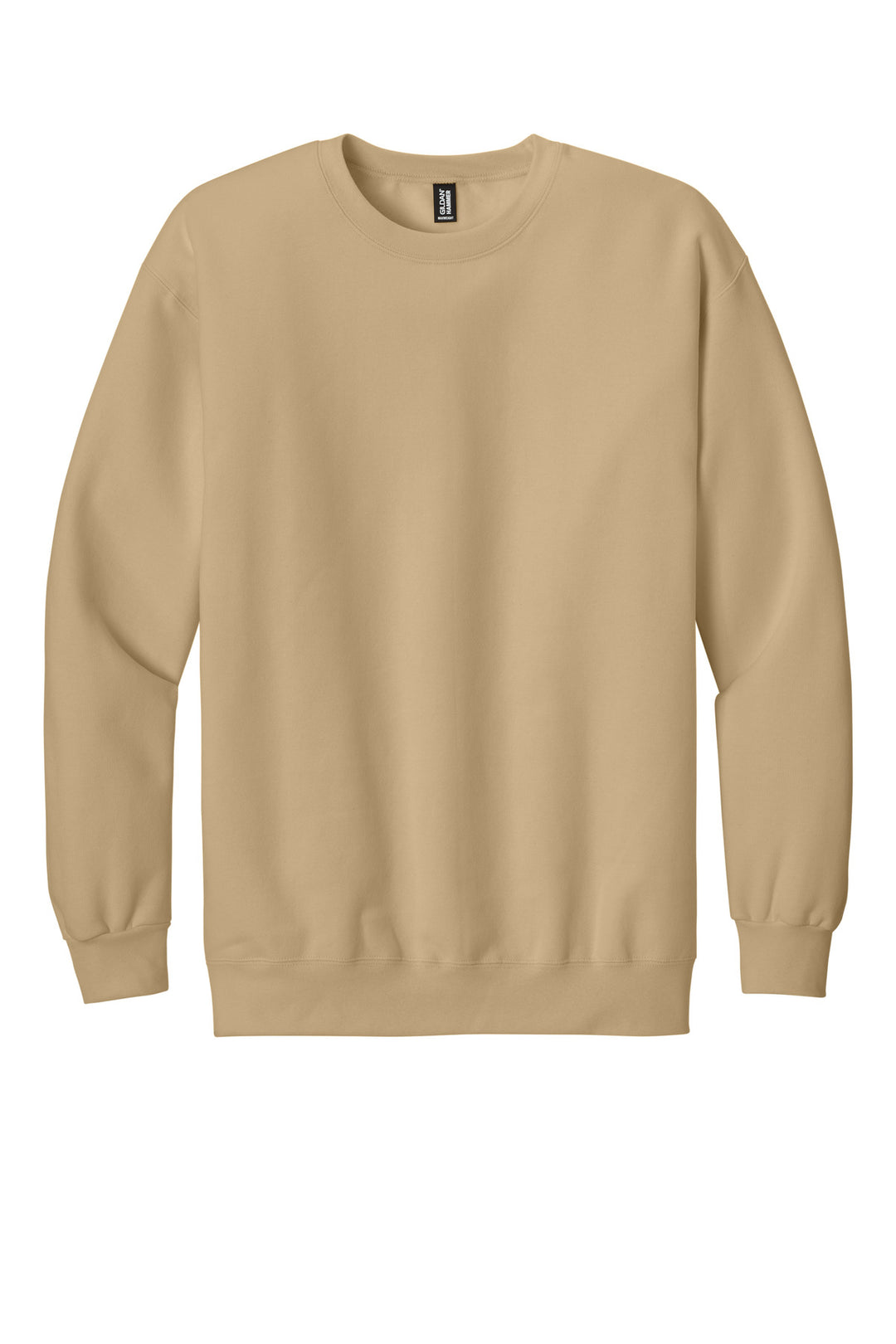 Rear View of Tan Gildan Hammer Maxweight Crewneck Sweatshirt 19000