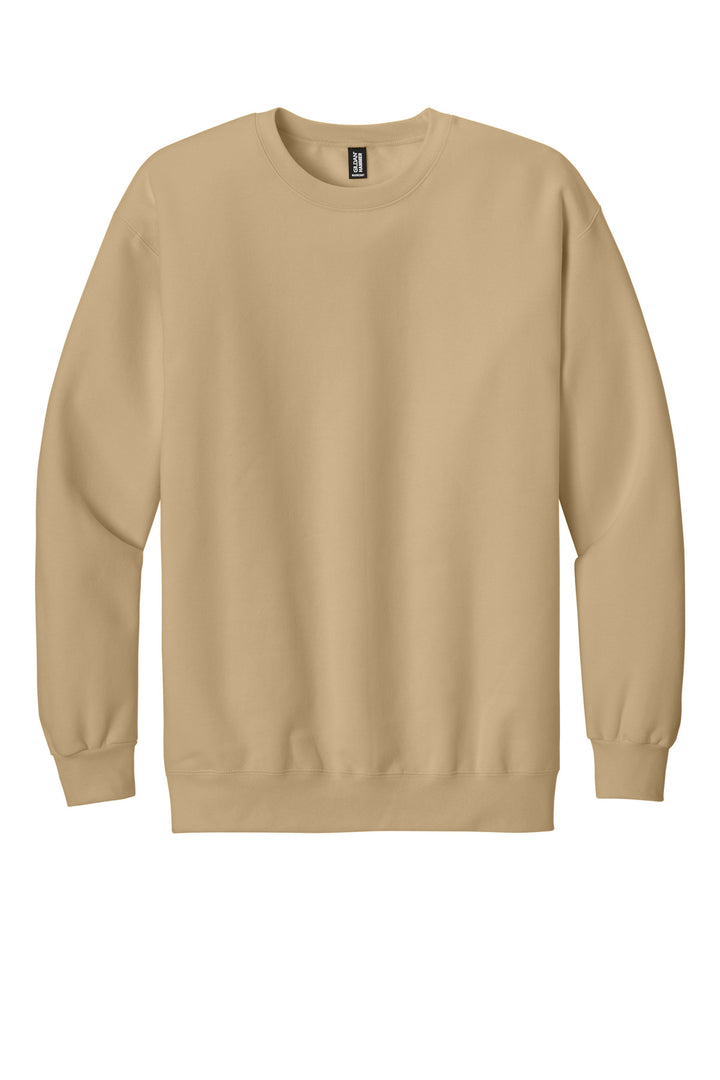 Rear View of Tan Gildan Hammer Maxweight Crewneck Sweatshirt 19000