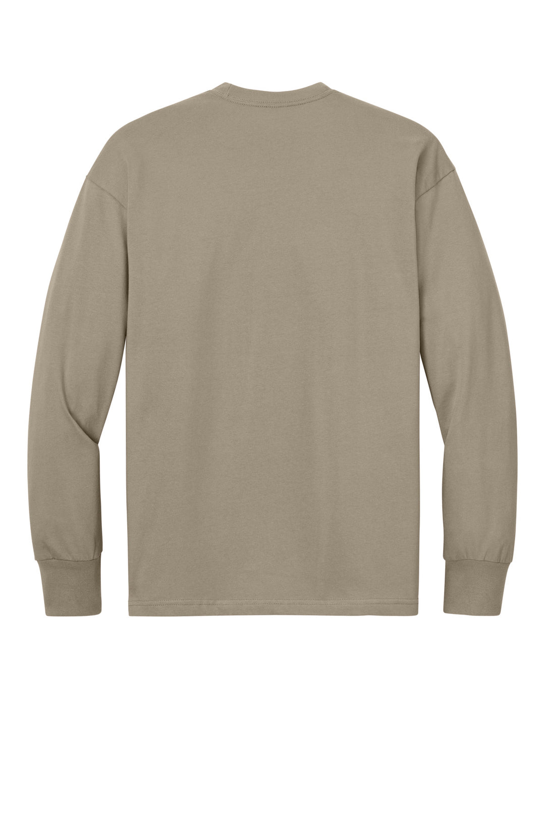 Rear View of Tan Next Level Apparel Heavyweight Long Sleeve Tee NL7211