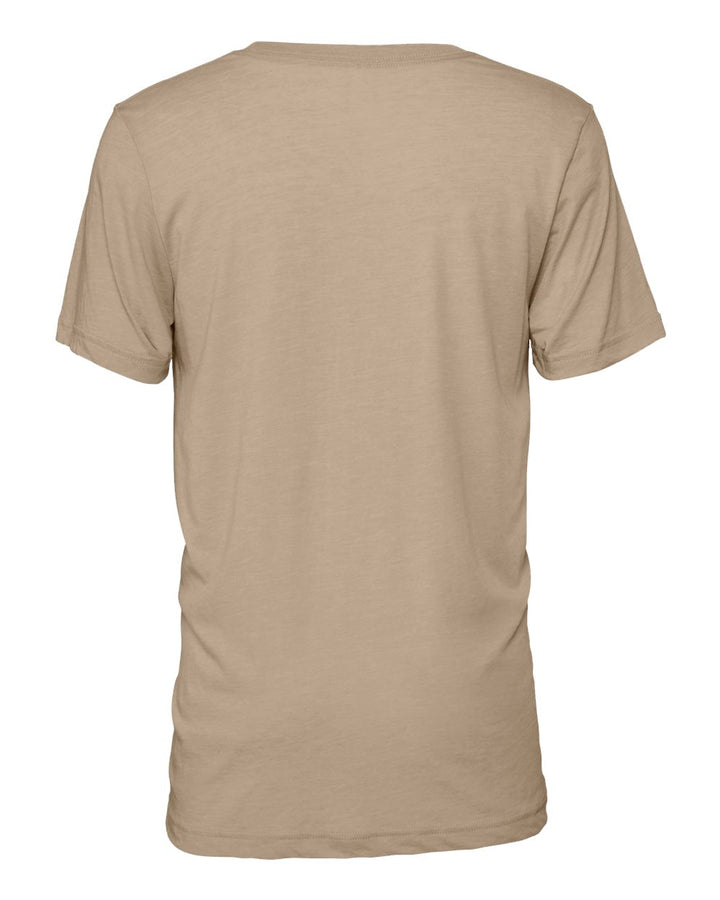 Rear View of Tan Triblend Triblend Tee - 3413