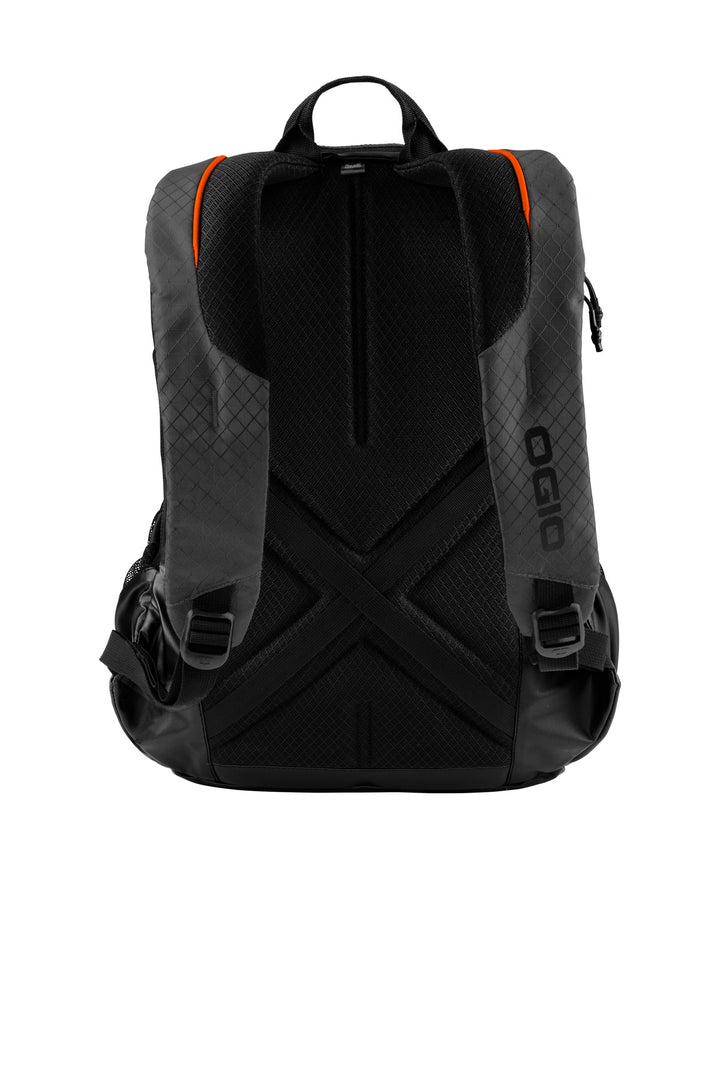 Rear View of Tarmac/Orange OGIO Basis Pack. 91003