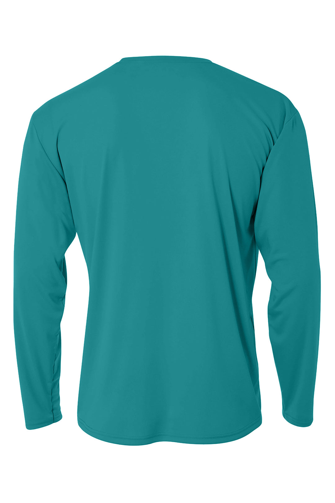 Rear View of Teal A4 Cooling Performance Long Sleeve Tee A4N3165