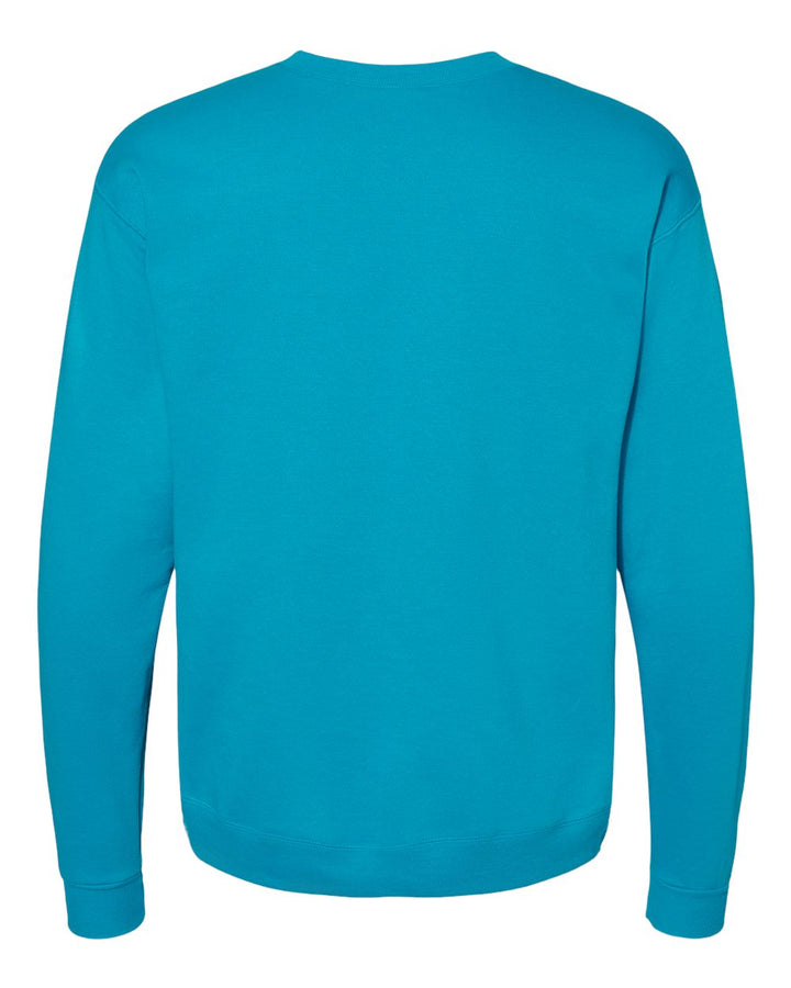Rear View of Teal Ecosmart® Crewneck Sweatshirt - P160