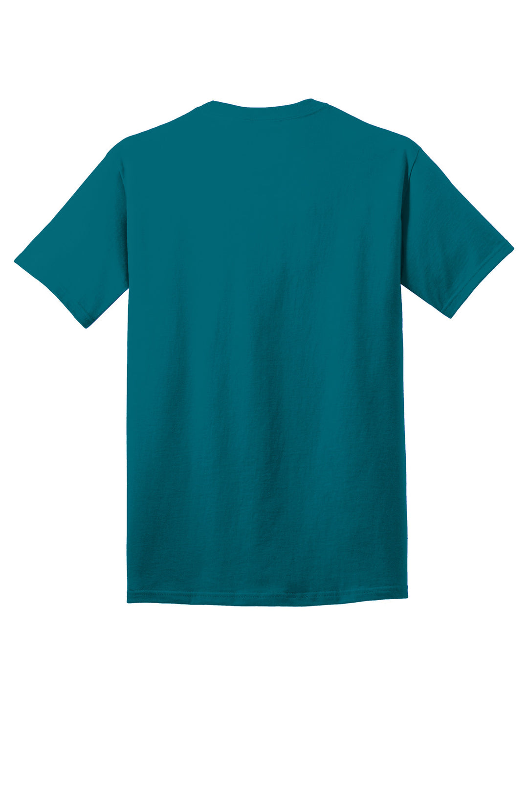 Rear View of Teal Port & Company - Core Cotton Tee. PC54