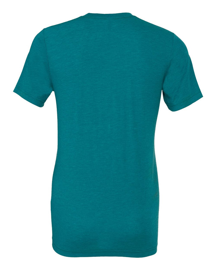 Rear View of Teal Triblend Triblend Tee - 3413