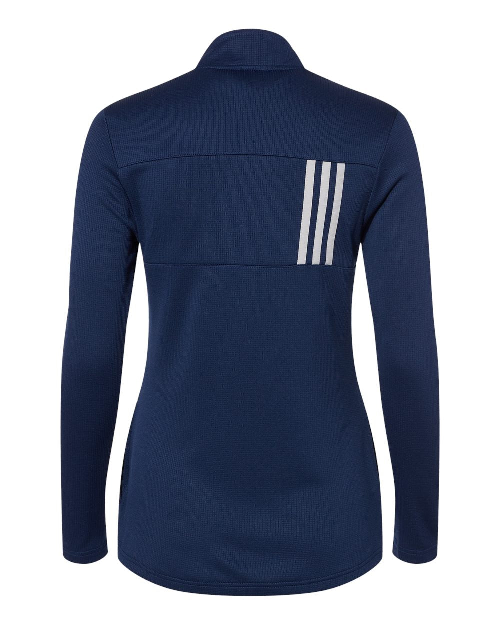 Rear View of Team Navy Blue/ Grey Two Women's 3-Stripes Double Knit Full-Zip - A483