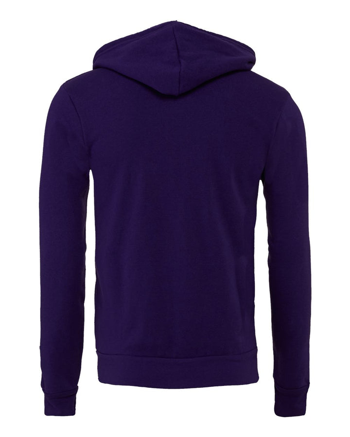 Rear View of Team Purple Sponge Fleece Full-Zip Hoodie - 3739