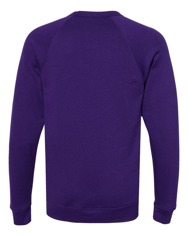 Rear View of Team Purple Sponge Fleece Raglan Crewneck Sweatshirt - 3901