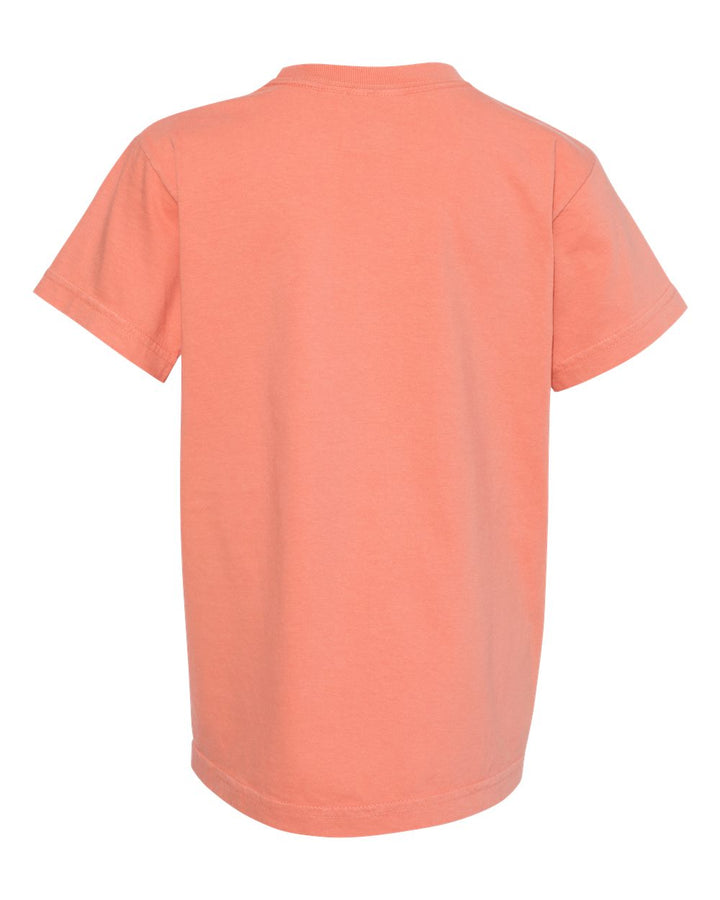 Rear View of Terracotta Garment-Dyed Youth Heavyweight T-Shirt - 9018