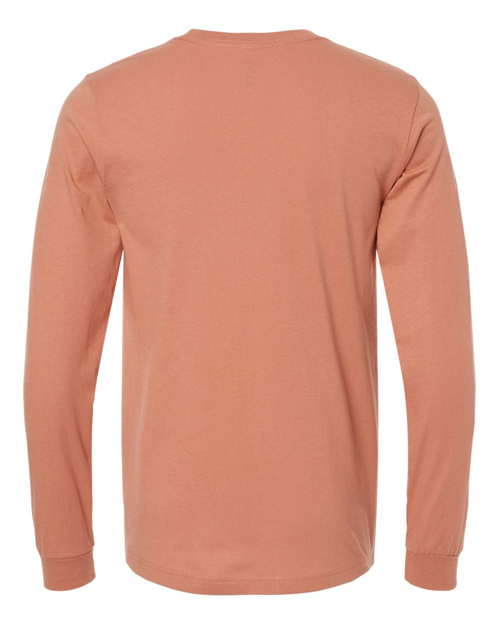 Rear View of Terracotta Jersey Long Sleeve Tee - 3501
