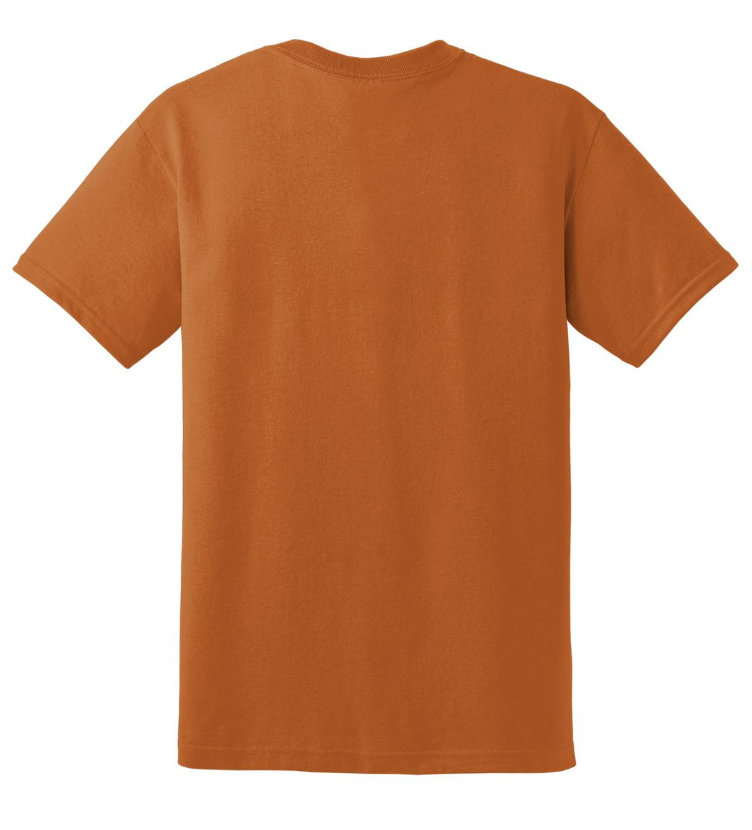 Rear View of Texas Orange Gildan DryBlend 50 Cotton/50 Poly T-Shirt. 8000