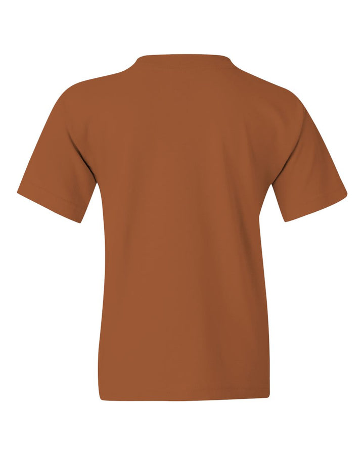 Rear View of Texas Orange Heavy Cotton™ Youth T-Shirt - 5000B