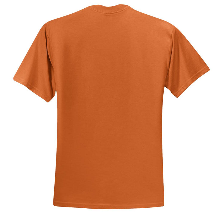 Rear View of Texas Orange Jerzees - Dri-Power 50/50 Cotton/Poly T-Shirt. 29M