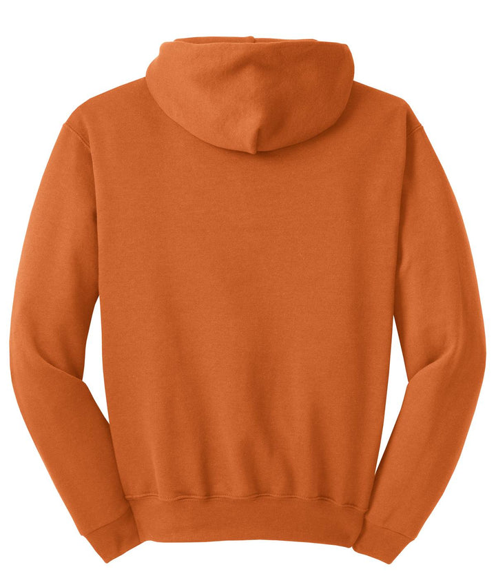 Rear View of Texas Orange Jerzees NuBlend Pullover Hooded Sweatshirt. 996M