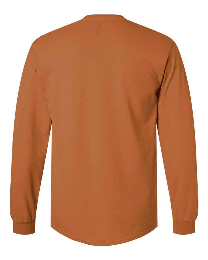 Rear View of Texas Orange Ultra Cotton® Long Sleeve T-Shirt - 2400