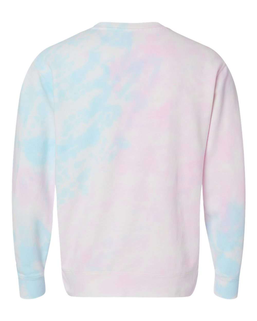 Rear View of Tie Dye Cotton Candy Midweight Tie-Dyed Crewneck Sweatshirt - PRM3500TD