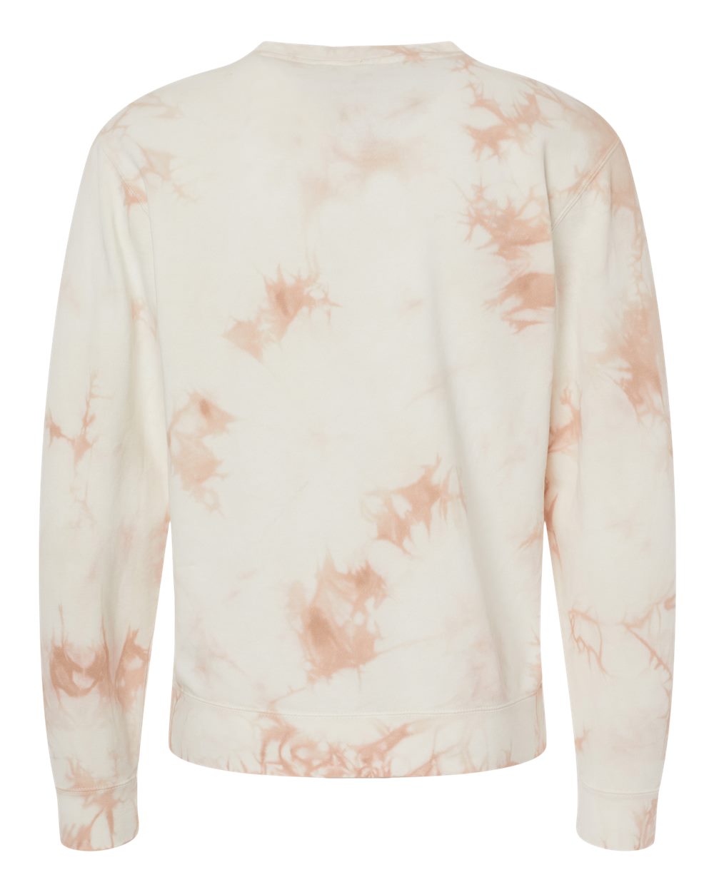 Rear View of Tie Dye Dusty Pink Midweight Tie-Dyed Crewneck Sweatshirt - PRM3500TD