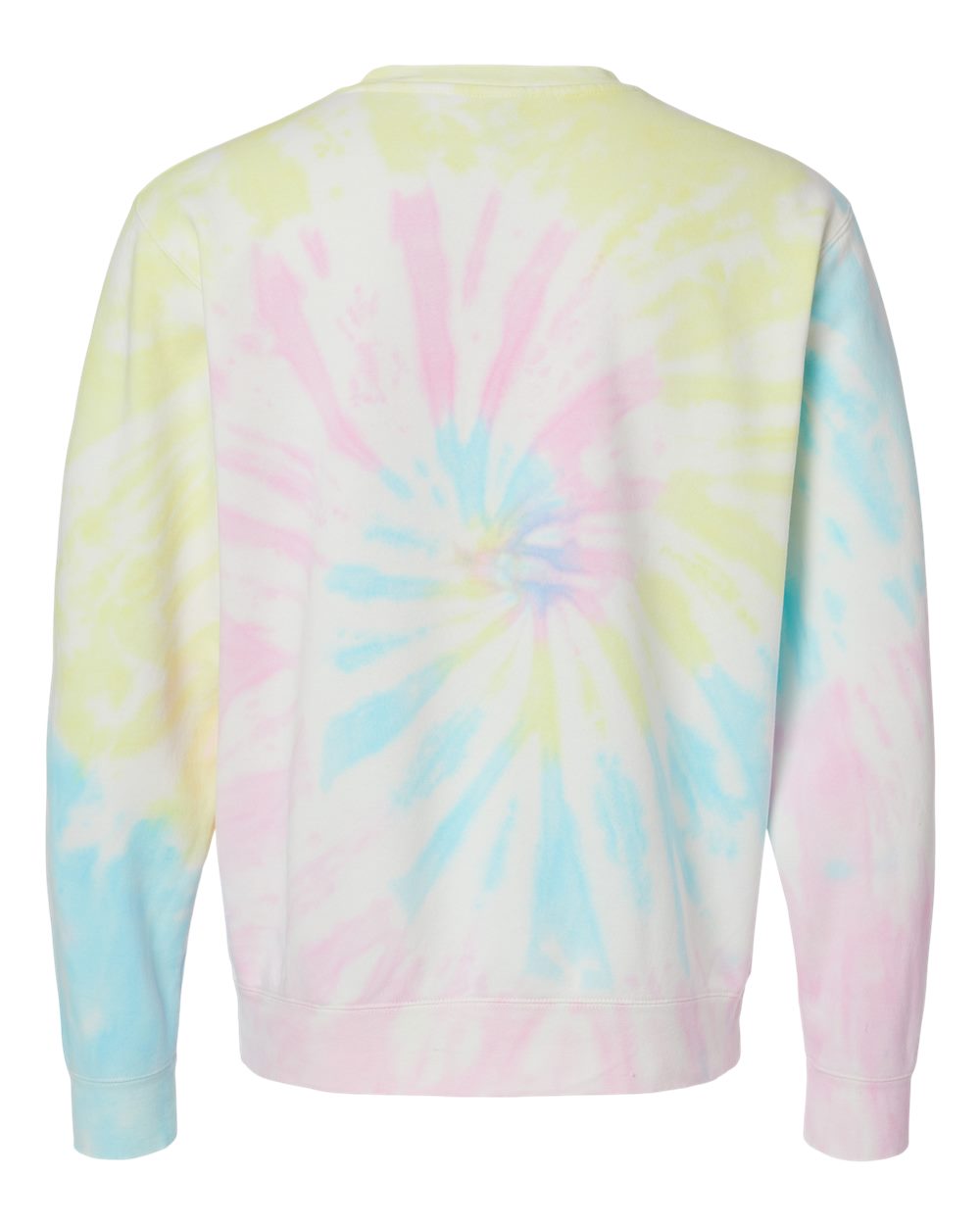 Rear View of Tie Dye Sunset Swirl Midweight Tie-Dyed Crewneck Sweatshirt - PRM3500TD