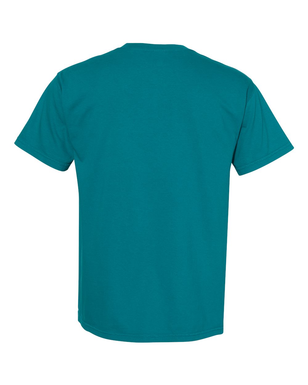 Rear View of Topaz Blue Garment-Dyed Heavyweight Pocket T-Shirt - 6030
