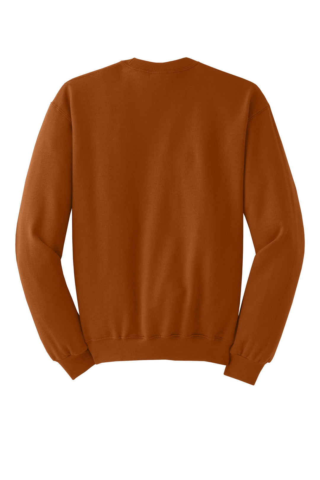 Rear View of TOrange Jerzees - NuBlend Crewneck Sweatshirt. 562M